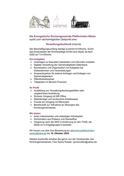 Verwaltungsfachkraft gesucht!
