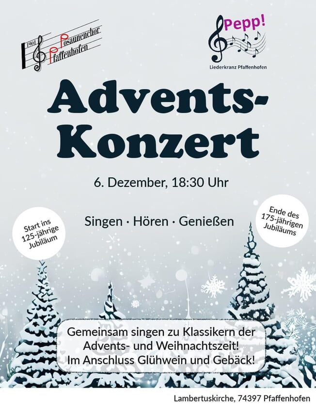 Adventliches Konzert von Posaunenchor und Liederkranz
