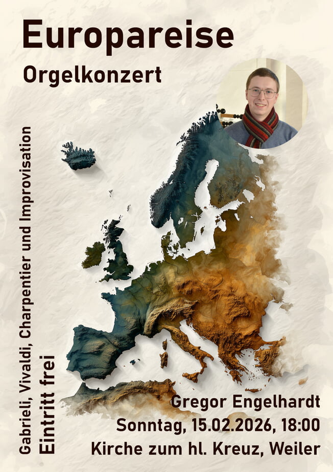 Orgelkonzert unter dem Motto "Europareise" mit Gregor Engelhardt